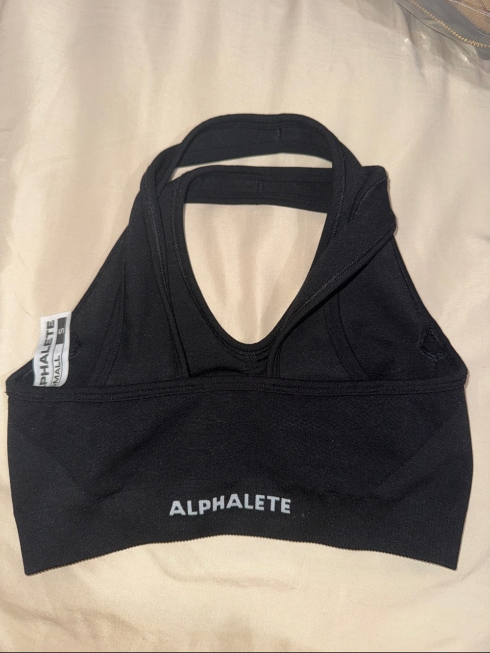 Alphalete Black Racerback Sports Bra with Logo
